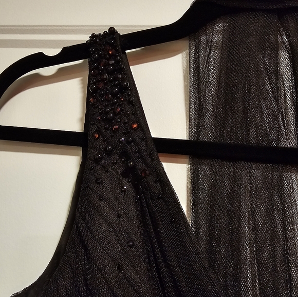 Adrianna Papell black tulle cocktail dress - Picture 6 of 9
